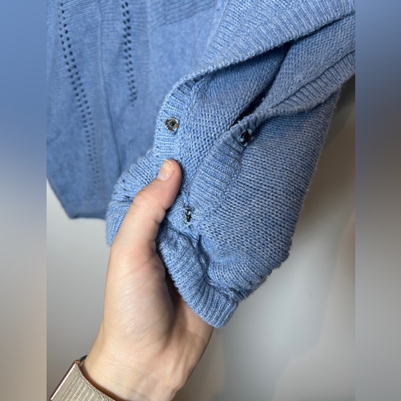 27 Miles Malibu Cowl-neck Cashmere Blend Crochete Poncho Sz XS/S - Picture 6 of 7